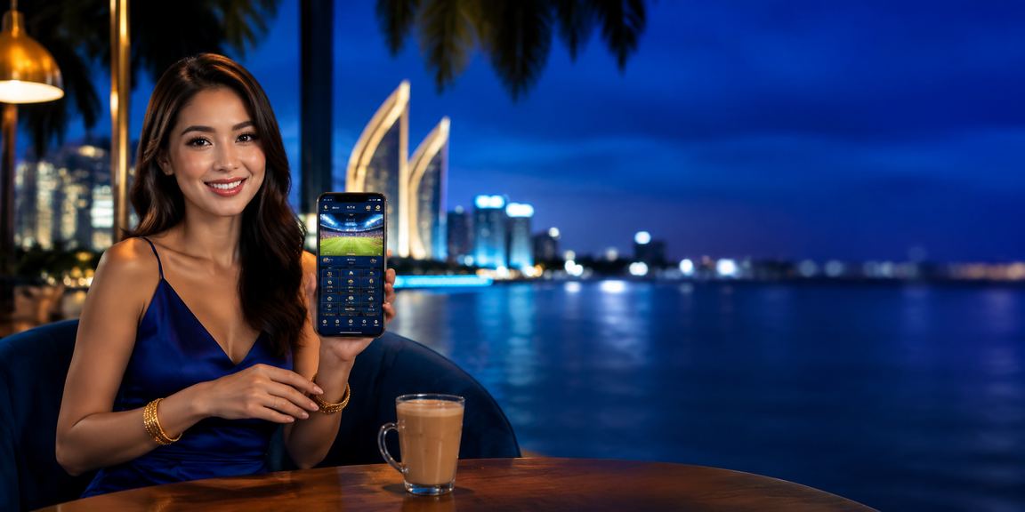 Pengguna menggunakan aplikasi mudah alih kasino di telefon